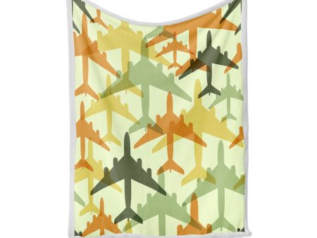 Seamless Colourful Airplanes Designed Bed Blankets & Covers Online Hot Sale