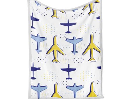 Very Colourful Airplanes Designed Bed Blankets & Covers Online