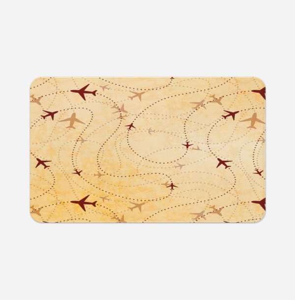 Vintage Travelling with Aircraft Designed Bath Mats Cheap