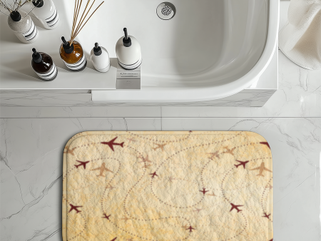 Vintage Travelling with Aircraft Designed Bath Mats Cheap