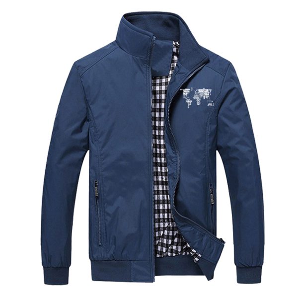 World Map (Text) Designed Stylish Jackets Fashion