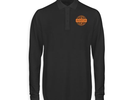 100 Original Aviator Designed Long Sleeve Polo T-Shirts on Sale