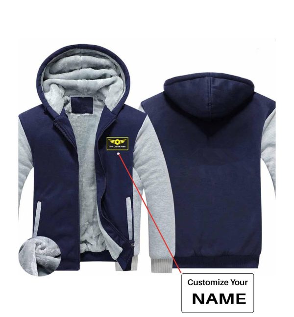 Your Custom Name (Special Badge) Designed Zipped Sweatshirts Cheap