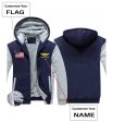 Your Custom Name & Flag (Badge 4) Designed Zipped Sweatshirts Cheap