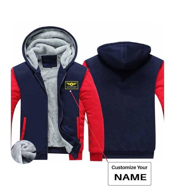 Your Custom Name (Special Badge) Designed Zipped Sweatshirts Cheap