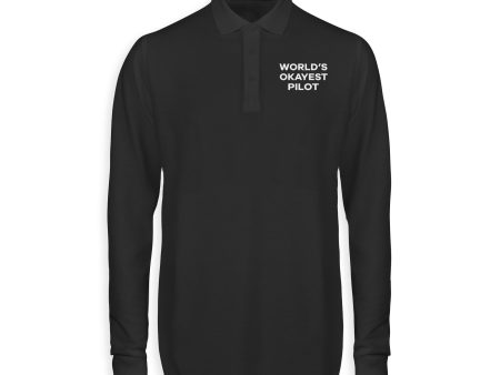 World s Okayest Pilot Designed Long Sleeve Polo T-Shirts Fashion