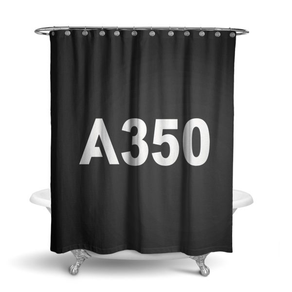 A350 Flat Text Designed Shower Curtains on Sale