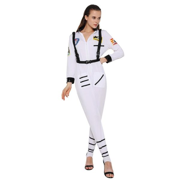 WHITE Space NASA & Astranout Jumpsuit for WOMEN (Halloween) For Sale