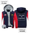 Your Custom Name & Flag + Logo Printed Zipped Sweatshirts Hot on Sale