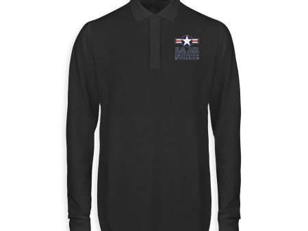 US Air Force Designed Long Sleeve Polo T-Shirts Cheap