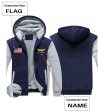 Your Custom Name & Flag (Badge 2) Designed Zipped Sweatshirts Online