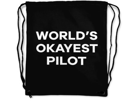 World s Okayest Pilot Designed Drawstring Bags Online Hot Sale