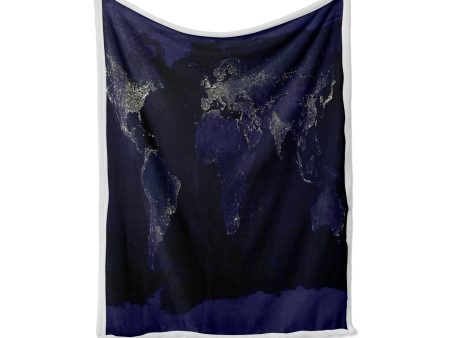 World Map From Space Designed Bed Blankets & Covers For Cheap