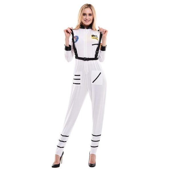 WHITE Space NASA & Astranout Jumpsuit for WOMEN (Halloween) For Sale