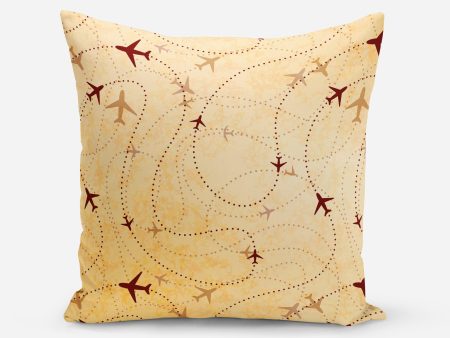 Vintage Travelling with Aircraft Designed Pillowsc For Discount