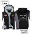 Your Custom Name & Flag + Logo Printed Zipped Sweatshirts Hot on Sale