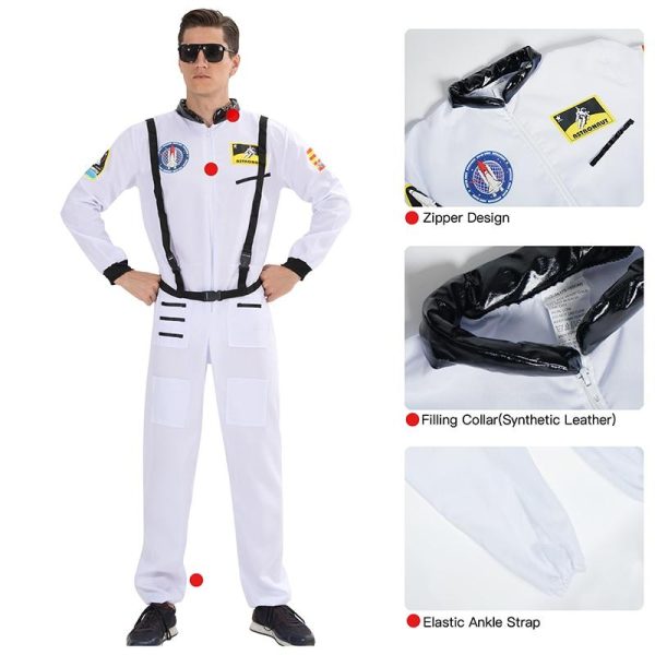 WHITE Space NASA & Astranout Jumpsuit for Men (Halloween) For Discount